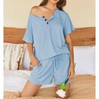 Conjunto de dos piezas versátil e informal de verano, nuevo, de moda, con pantalones cortos de manga corta y color sólido para mujer - details 11