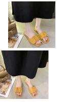 Zapatillas de Playa para Mujer Verano Pantuflas de Cabeza Cuadrada Abierta con Tacón Plano - details 6