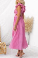 BUNO-Vestidos sin mangas para mujer, vestido plisado con tirantes elegantes, Espalda descubierta, vestidos de lino y algodón de verano, cintura alta, venta al por mayor, envío triangular - details 4