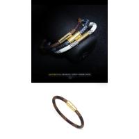 Pulsera de cuero a rayas para hombre, pulsera de aleación con cierre magnético para pareja unisex, bisutería urbana, regalos para hombre - details 7