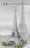 Bloques de construcción de vista de calle de la torre de París, Mini Diamante, ensamblaje de piezas pequeñas, juguete - details 0