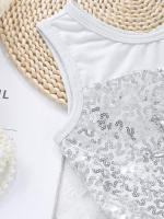 Vestido de baile de Ballet para niñas, sin mangas, lentejuelas brillantes, leotardo de malla, tutú, Ropa de baile, gimnasia, patinaje, disfraz de escenario actuación - details 36