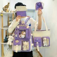 Mochila escolar Kawaii para niños y niñas, bolsa para ordenador portátil, para estudiantes, 5 piezas, 2023 - details 12