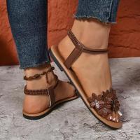 Sandalias planas con decoración de flores para mujer, zapatos de playa ligeros y cómodos, vestido Floral blanco a la moda, verano 2025 - details 15