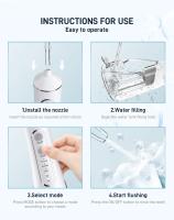 Irrigador Oral portátil, limpiador de dientes impermeable IPX7, recargable por USB, 5 modos de limpieza,300ML - details 4