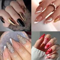 Juego completo de uñas postizas onduladas francesas, múltiples estilos, 24 piezas, precio asequible - details 2