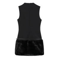 Vestidos de verano para mujer, estilo decorativo con cinturón, sin mangas, cuello redondo, color negro - details 2