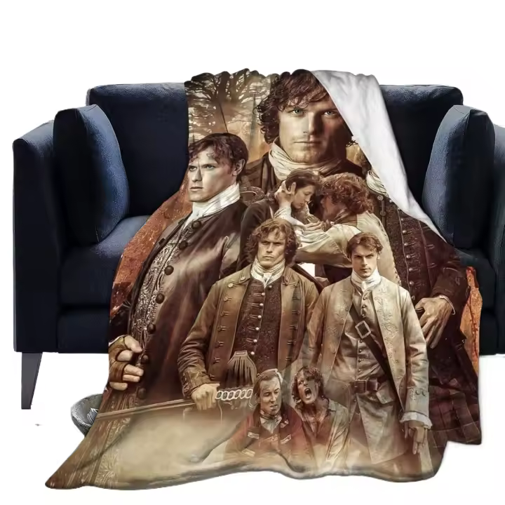 Manta de Fraser Jamie Outlander Collage Blanket Suave de Franela Cálida y Felpa para Sofá Oficina Picnic Viaje Regalos de Cumpleaños para Niños Adultos Manta de Arrojar -S78 Para Todas las Estaciones Hecho en China - 1