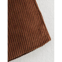 Minifalda de pana vintage para mujer, falda acampanada de cintura alta, elegante informal para oficina, otoño e invierno - details 7