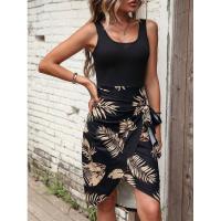 Vestido midi de verano estampado para vacaciones en la playa para mujer - details 12