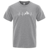 Camiseta de electrocardiograma de verano para hombre estilo urbano con mangas cortas moda Haruku - details 9