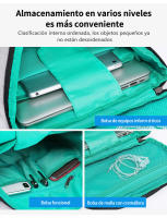 Mochila informal con tapa para hombre, bolsa impermeable con contraste de color ligero, para ordenador de 15,6 pulgadas, para estudiantes - details 4