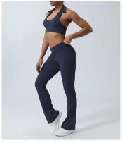 Conjunto de Yoga para Mujer Nuevo Traje Deportivo y Fitness con Sujetador de Cuello Colgante y Pantalones de Yoga Levantados 2 Piezas en Nylon para Primavera/Verano - details 11