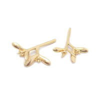 Perlas de latón de alta calidad con baño de oro de 18K, media perforación, para conectar dijes, tapas de perlas, accesorios para la fabricación de joyería DIY para mujeres - details 45