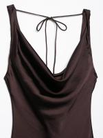 2025 verano nueva ropa de mujer textura de satén de seda vestido de tirantes largo vestido de fiesta con cuello en V para mujer - details 10