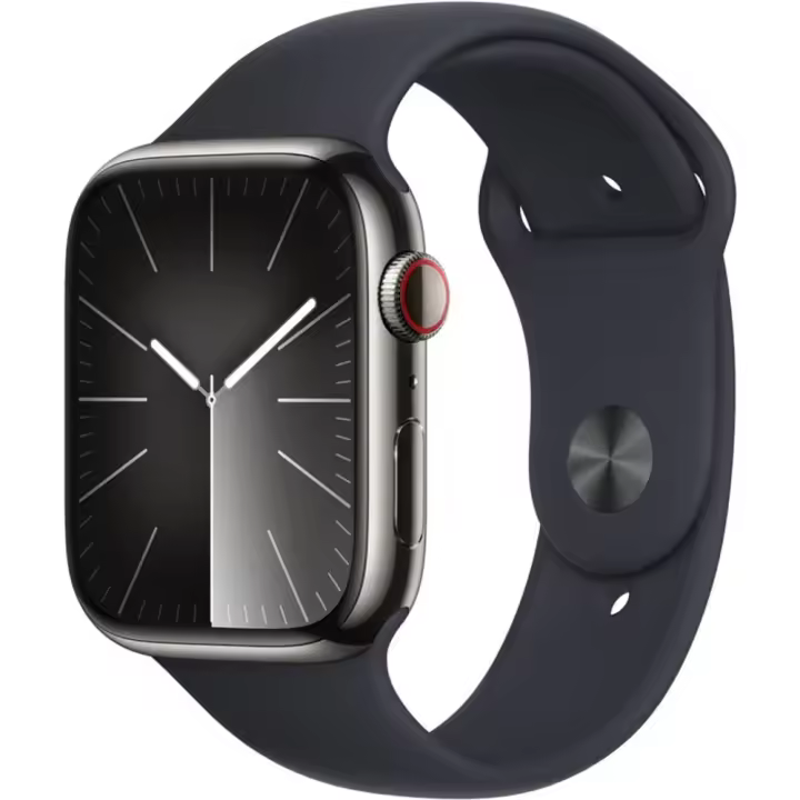 Apple Watch Series 9 Teléfono GPS 45 mm AC Acero Grafito Medianoche Cinturón deportivo S/M - 1