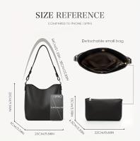 Bolso de hombro con diseño parcheado de color sólido para mujer de verano 2024, bolso de cubo de moda para uso diario, bolso de viaje de moda para primavera, bolso de mano retro y bolsos de mano Bolso mediano Bolso Hobo Bolsos de hombro de trabajo de dise - details 8