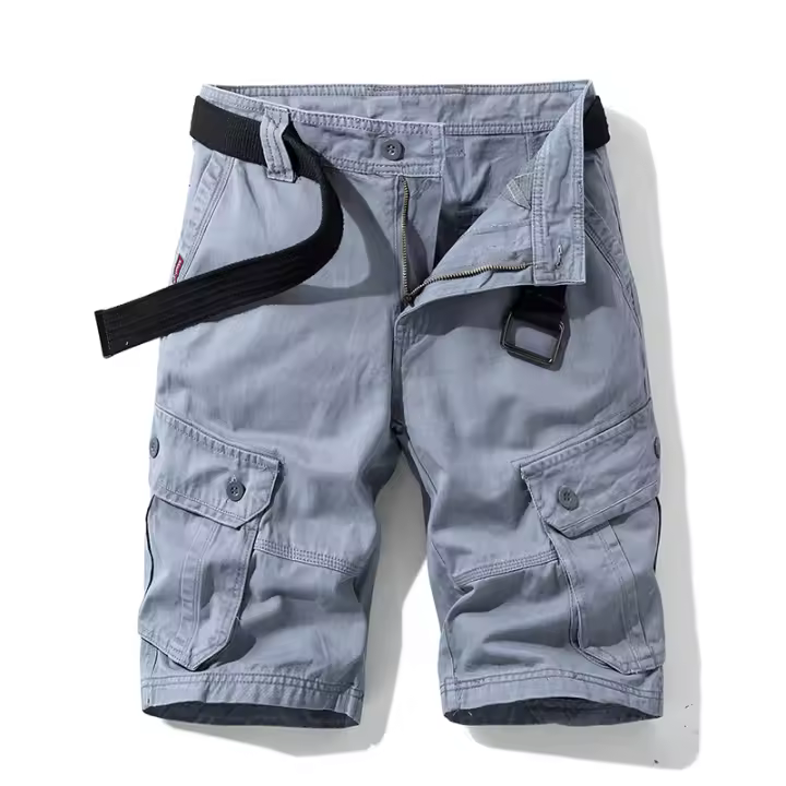 Pantalones cortos cargo de camuflaje de algodón con múltiples bolsillos para hombre - 1