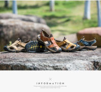 Verano, Sandalias, Zapatos de playa al aire libre de cuero romano clásico, Sandalias casuales de senderismo acuático para hombres - details 3