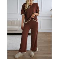 Ropa de mujer de moda 2025 primavera y verano temperamento casual de manga corta conjunto de pantalones de punto - details 27