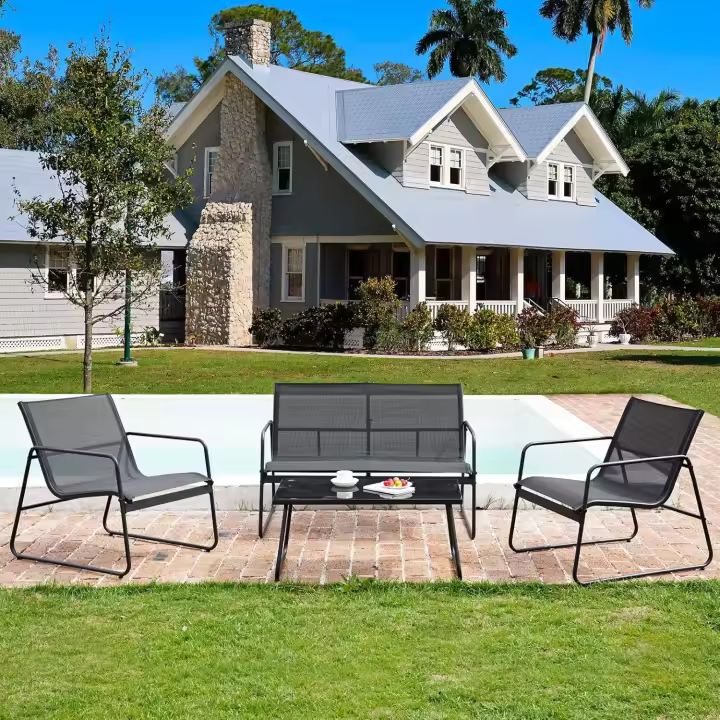 Grand patio Conjunto Muebles de Jardín, Textileno, Conjunto de Comedor de Jardín Sillas de Mesa para Balcón, Jardín, Exterior - 1