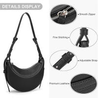 Bolso cruzado de Color puro para mujer, bolso de hombro doble, a la moda, combina con todo - details 2