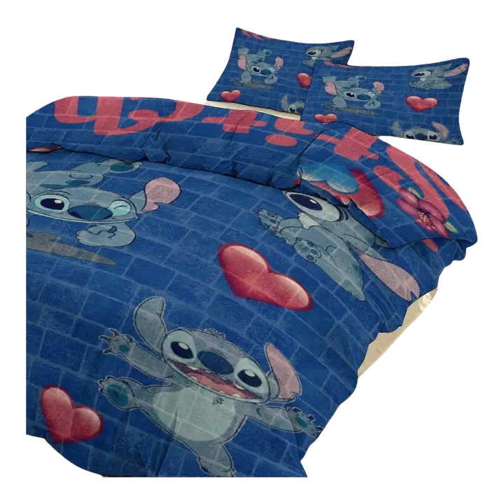 Juego de Ropa de Cama de Estampado de Costura Yt553 Cubierta de Edredón, 2 Fundas de Almohada para Mujeres, Hombres, Adolescentes Disponibles en Varios Tamaños - 1