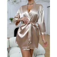Pijamas de verano para mujer, estilo europeo y americano, delantal de gasa, albornoz sexy, vestido tejido a mano de seda helada. - details 28