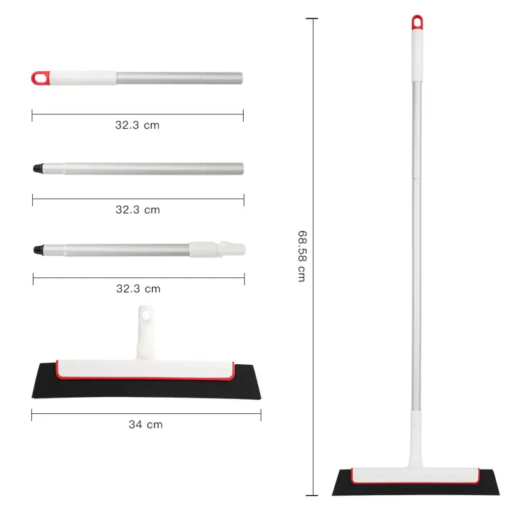 Escoba Ajustable BOOMJOY de 38 pulgadas para Limpieza Profesional Ideal para Baño Vidrio Ventana Piso Material Polímero Compuesto Tipo de Escoba Raspadora - 1