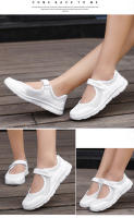 Zapatos informales de verano para mujer, zapatillas portátiles suaves, zapatos para caminar, suelas planas para mujer, zapatos blancos transpirables sin cordones - details 19