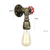 Candelabro de pared de tubería de agua Industrial Steampunk Vintage E27 Edison, lámpara de pared rústica para pasillo, cafetería, Bar, hogar, óxido - details 6