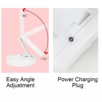 Espejo Led plegable con carga USB o batería, espejo de tocador blanco para maquillaje, cosmético con luz - details 4