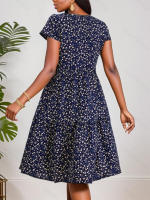 Vestido casual holgado de manga corta con estampado de lunares, nueva colección Primavera/Verano 2025 - details 4