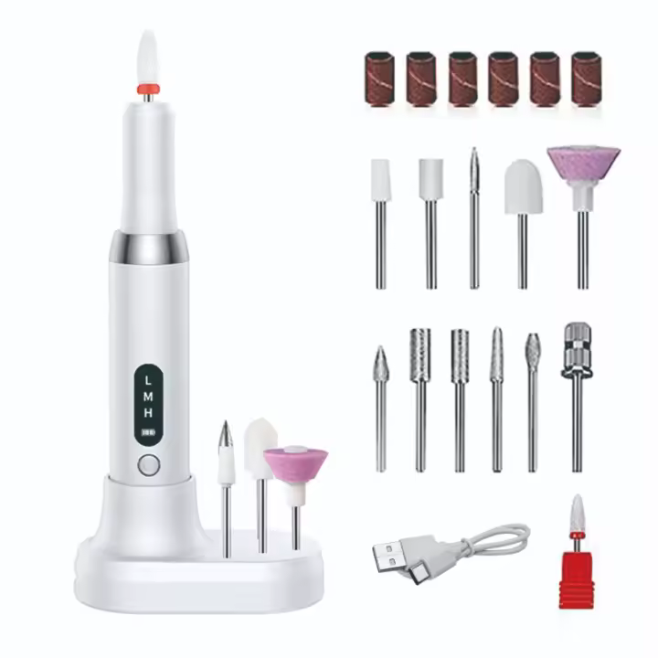 Taladro Eléctrico Portátil Recargable para Uñas Juego Profesional para Manicura, Pedicura y Pulido - 1