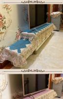Mantel ENCE de lujo para salón, funda para dormitorio, papel tapiz para fiesta, bordado blanco americano, decoración de mesa de comedor - details 11