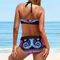 Bikini Bohemio sin Mangas para Mujeres Top de Crop de Talla Alta Ropa de Playa Impresa con Espalda Descubierta Tallas 42-3XL - details 2