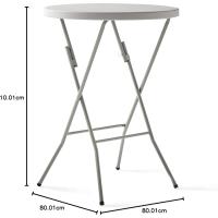 Mesa Plegable Portátil Multifuncional, 84x84x74cm, Cuadrada, Blanco - details 12