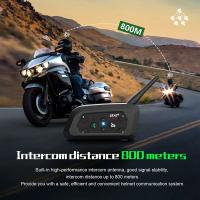 Moto walkie-talkie Casco de moto Auricular Bluetooth 5.1 6 conductores 800 metros comunicador impermeable - details 9