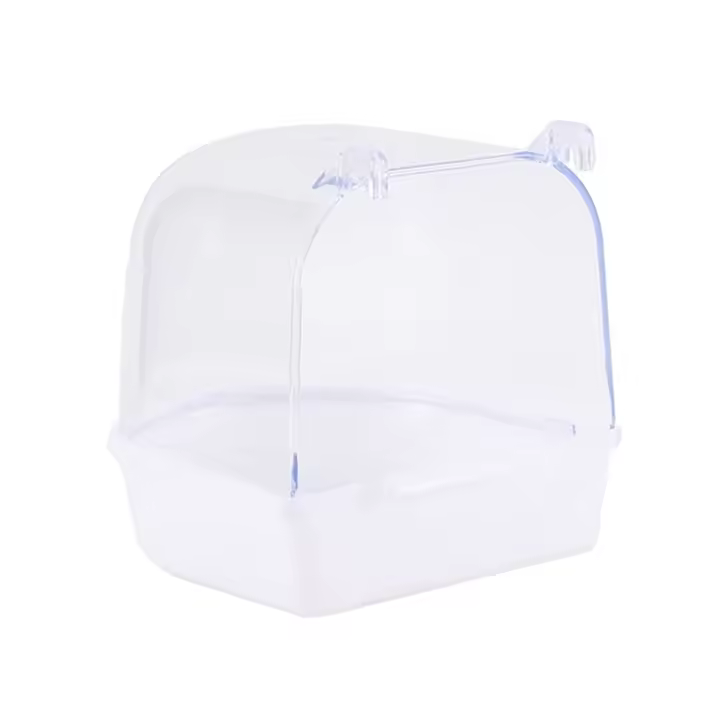 Bañera colgante para loros, fácil de instalar, accesorios de jaula para canarios, caja de baño para pájaros, cuenco de ducha de agua para loros, jaula para pájaros A - 1
