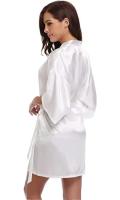 Bata de satén para mujer, lencería íntima, ropa de dormir sedosa, regalo de boda nupcial, bata de baño tipo kimono informal, camisón Sexy - details 27