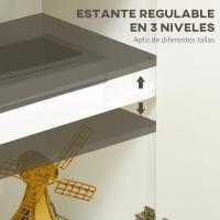 Almacenamiento Mueble Auxiliar 3 Puertas Estantes Ajustables Comedor Entrada 120x37x75 cm Blanco - details 4