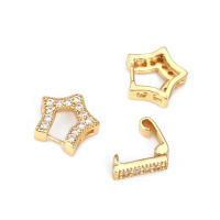 Conector de Estrella Redondo de Brasso y Zirconio de 18K Oro Accesorios de Joyería DIY para Collares y Pulseras Hecho en China - details 15