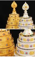 Manzha Suministros Budistas tántricos Tibetanos Aleación Ocho Mancha Luo Manda Pan Grande - details 3