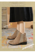 Chelsea botas cortas de cuero suave redondo Martin botas coreanas pequeñas botas de tobillo - details 4