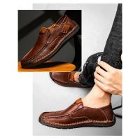 Zapatos Planos de Cuero Hechos a Mano para Hombre Moda Informal, Cómodos, Calidad Superior, Talla 48 - details 27