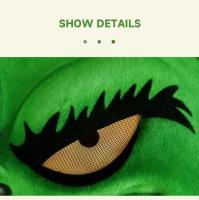 Gorro navideño de Santa Grinch para cosplay de monstruo de pelo verde - details 3