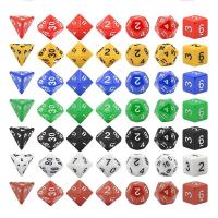 Sets de Dados DND 10 X 7 Polyhedral Dados (70pcs) Bolsa de Cordón Grande - details 0