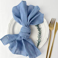 Pañuelos de Gaza Hechos a Mano 10pcs Tamaño 30X30cm Servilletas de Algodón para Boda, Fiesta, Babería Conjunto de Cocina y Comedor - details 1
