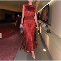 Elegante Vestido de Dos Piezas con Borlas Tops sin Mangas con Cuello Redondo Vestido Maxi Ajustado - details 4