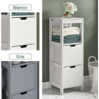 Armario de Suelo para baño Mueble Columna de baño con 2 Cajones y 1 Estantes Blanco 30 x 30 x 89 cm Blanco - details 7